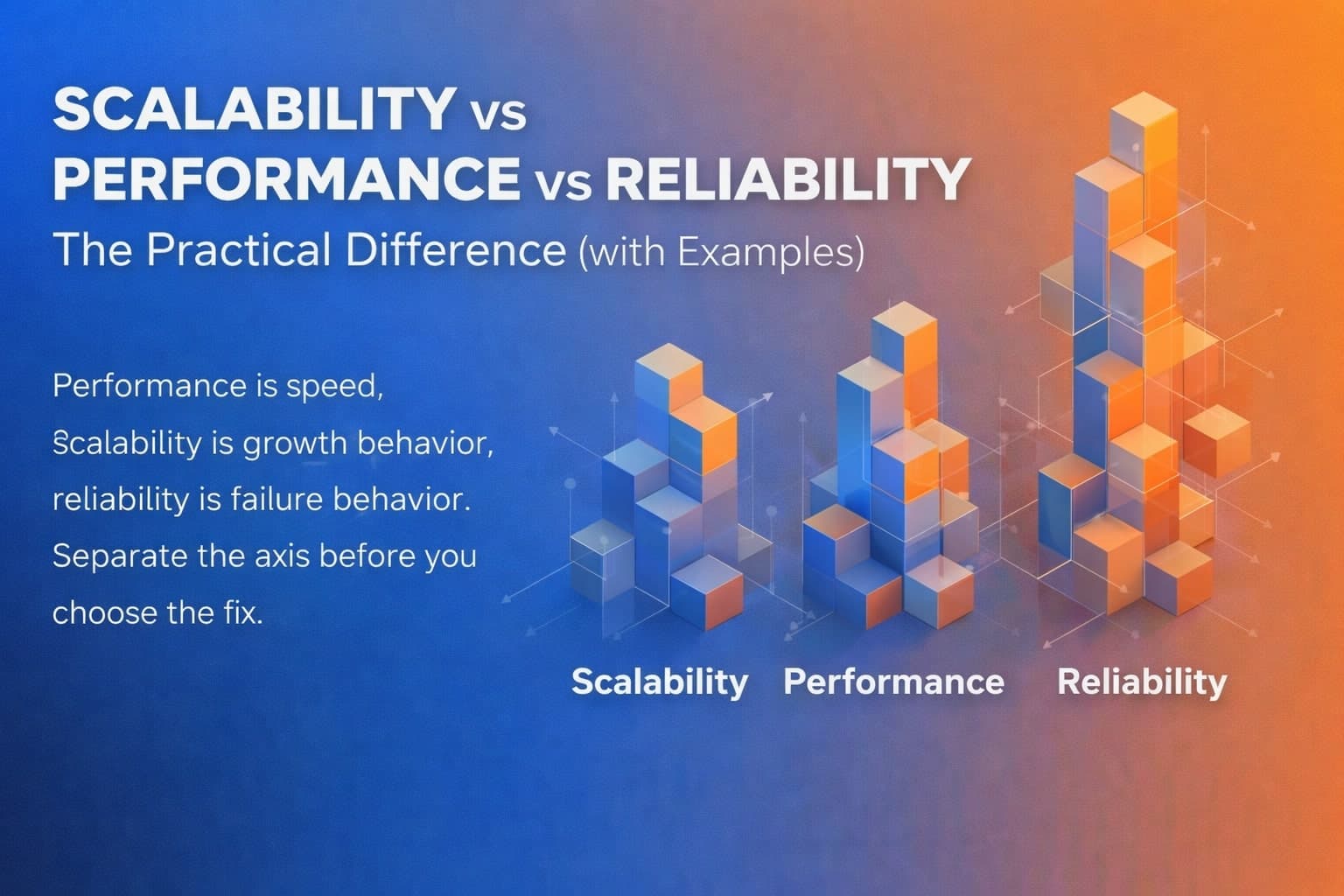 Scalability vs Performance vs Reliability: The Practical Difference (with Examples)