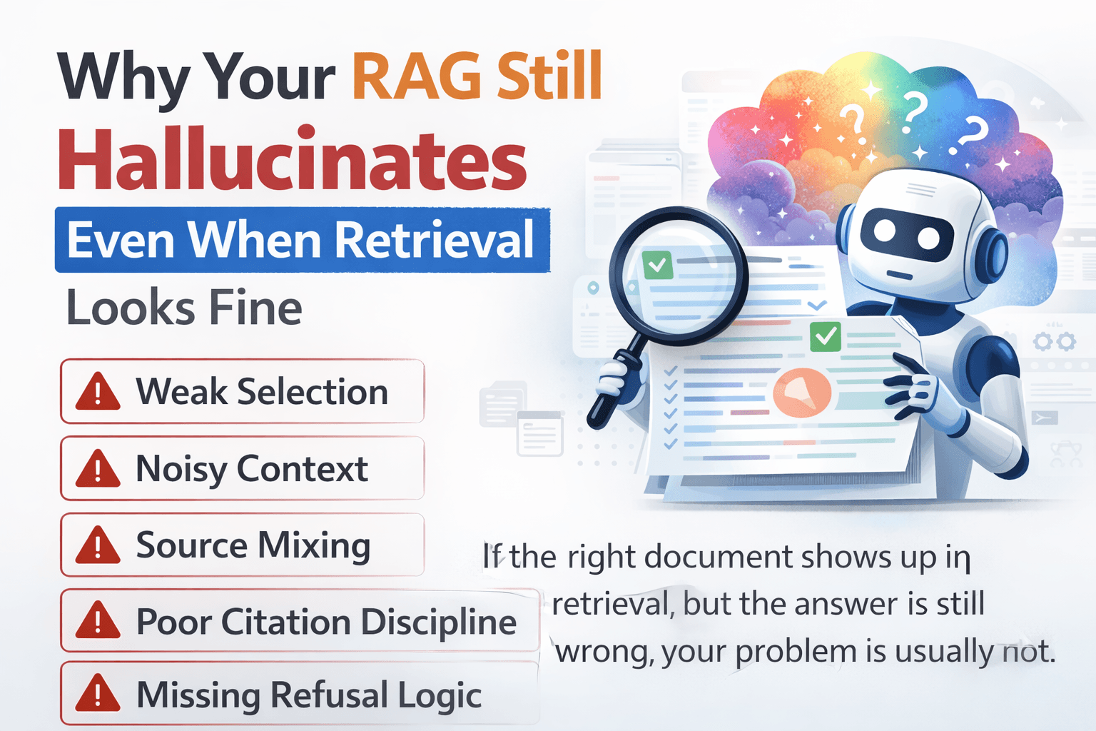 Why Your RAG Still Hallucinates Even When Retrieval Looks Fine