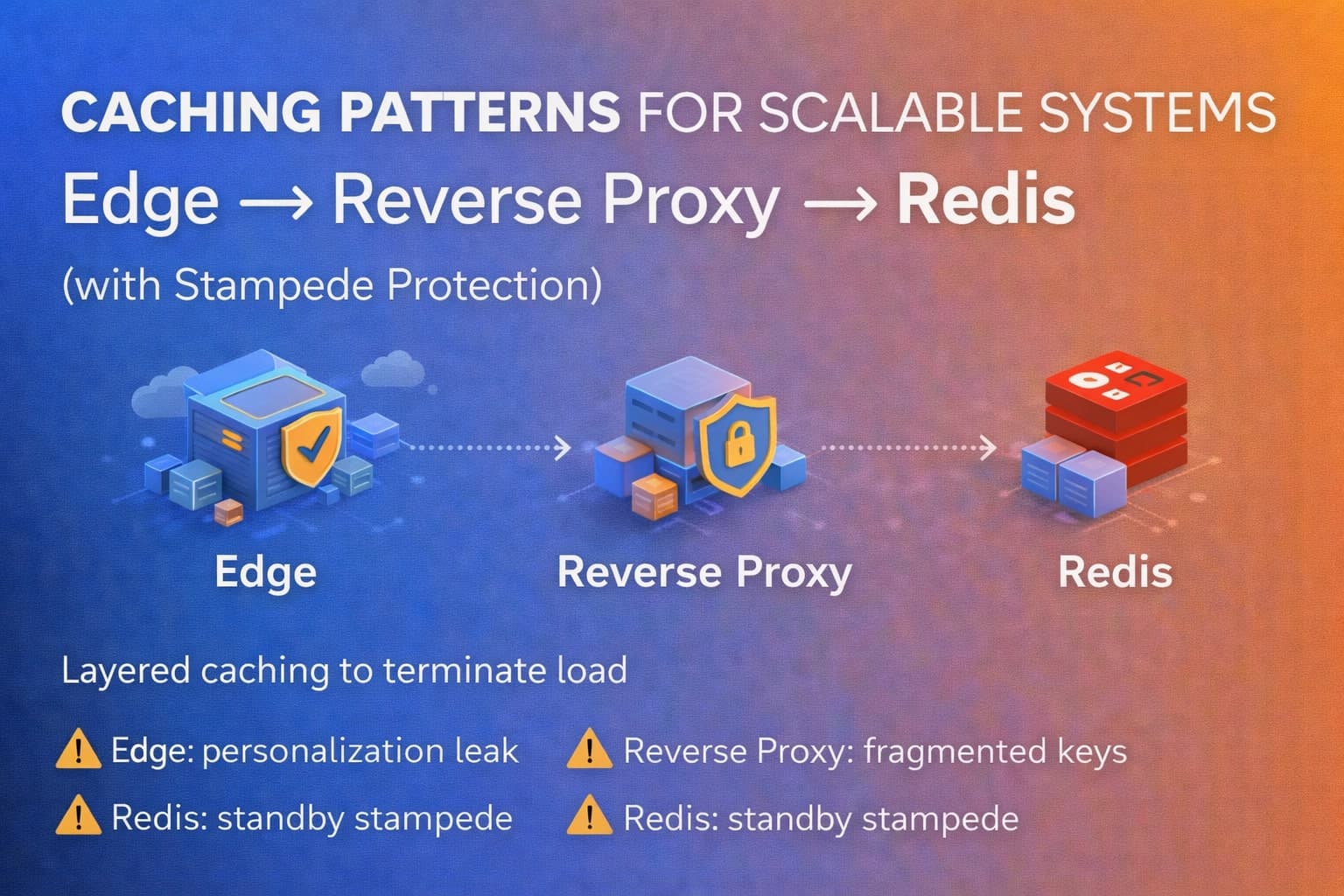 Caching Patterns for Scalable Systems: Edge → Reverse Proxy → Redis (with Stampede Protection)