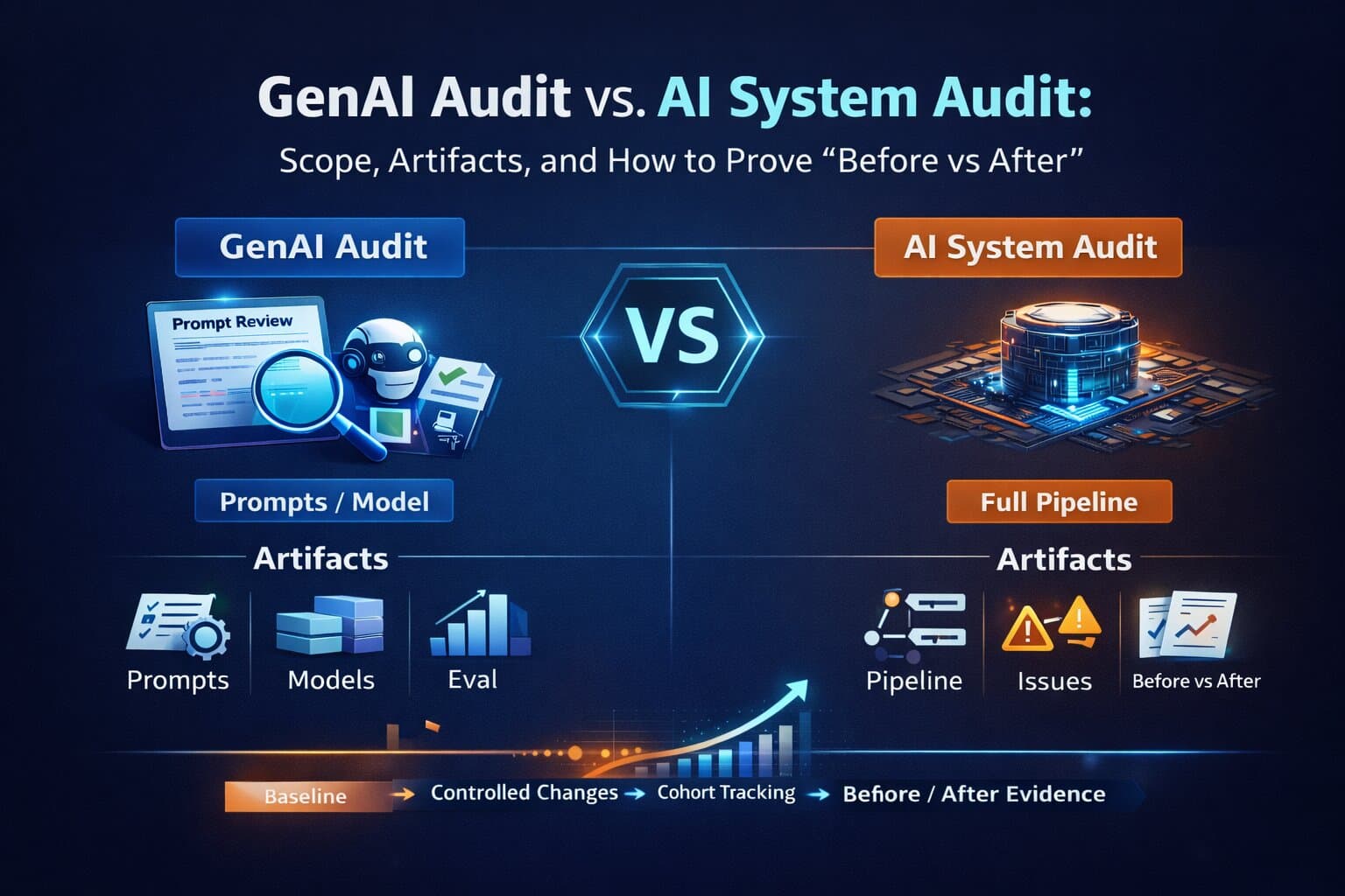 GenAI Audit vs AI System Audit: Scope, Artifacts, and Proof