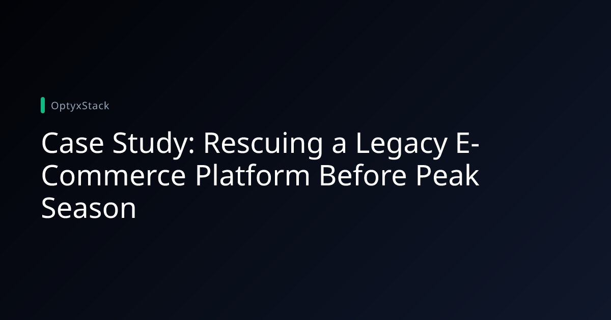 Case Study: Rescuing a Legacy E-Commerce Platform Before Peak Season ...